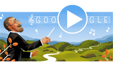 Kresba Google doodle u píleitosti 195. výroí narození Bedicha Smetany