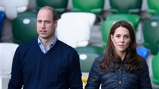Princ William a vévodkyn Kate na návtv Irské fotbalové asociace (Belfast,...