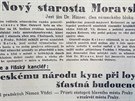 Ukázka ostravského tisku ze 16. března 1939.