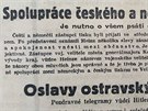 Ukázka ostravského tisku z března 1939 na začátku nacistické okupace.