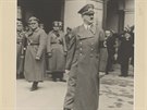Adolf Hitler se prochz po nmst radnice pi sv nvtv Brna. (17. bezna...