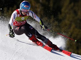 Mikaela Shiffrinová v obřím slalomu v Soldeu.