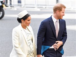 Princ Harry a vévodkyně Meghan na bohoslužbě ve Westminsterském opatství u...