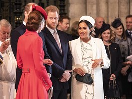 Vévodkyně Kate, princ William, princ Harry a vévodkyně Meghan (Londýn, 11....