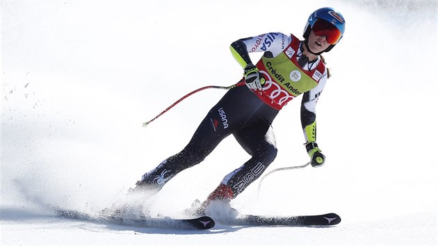 Mikaela Shiffrinov v cli superobho slalomu v Soldeu.