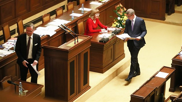 Premir Andrej Babi pi interpelacch v Poslaneck snmovn (14. bezna 2019)