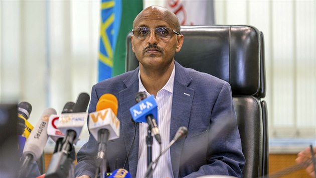 editel spolenosti Ethiopian Airlines Tewolde Gebremariam na tiskov konferenci k leteckmu netst. V Etiopii se krtce po startu z hlavnho msta Addis Abeby ztilo letadlo se 157 lidmi na palub. (10. bezna 2019)