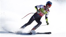 Mikaela Shiffrinová v cíli superobího slalomu v Soldeu.
