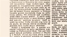 Zpráva o maarských teroristech v Lidových novinách ze dne 22. listopadu 1938....