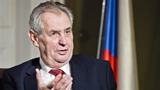 Prezident Miloš Zeman během rozhovoru pro Českou tiskovou kancelář (ČTK) při...