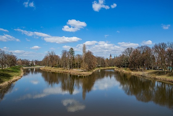 Soutok Labe a Orlice v Hradci Králové (20.3.2019).