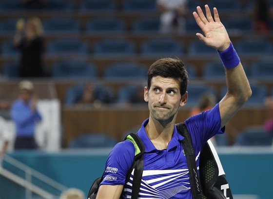 Novak Djokovi se louí s turnajem v Miami.