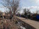 Obec Zajceve na východ Ukrajiny (25. února 2019)