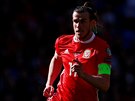 Gareth Bale z Walesu v kvalifikaním utkání o Euro 2020 proti Slovensku