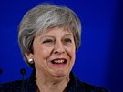 Britská premiérka Theresa May bhem svého projevu s pedstaviteli EU. ádala je...