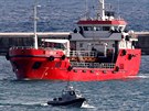Nákladní loď El Hiblu 1 vplouvá do maltského přístavu Senglea. (28. března 2019)