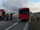 Poár zastavil autobus u Litvínovic ped eskými Budjovicemi.