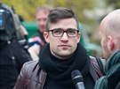Lídr rakouského Identitárního hnutí Martin Sellner (5. listopadu 2016)