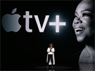 Oprah Winfreyová pi pedstavování nové platformy Apple TV+, 25. 3. 2019