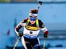 eská biatlonistka Veronika Vítková na trati sprintu v Oslu.