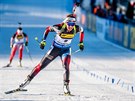 eská biatlonistka Veronika Vítková na trati sprintu v Oslu