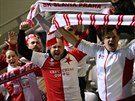 Fanouci Slavie pi zápase Ligy mistry proti Bayernu Mnichov