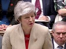 Theresa Mayová v britském parlamentu po tetím hlasování o dohod o brexitu...