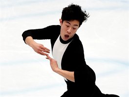 Nathan Chen v krtkm programu na mistrovstv svta v krasobruslen v Saitam.