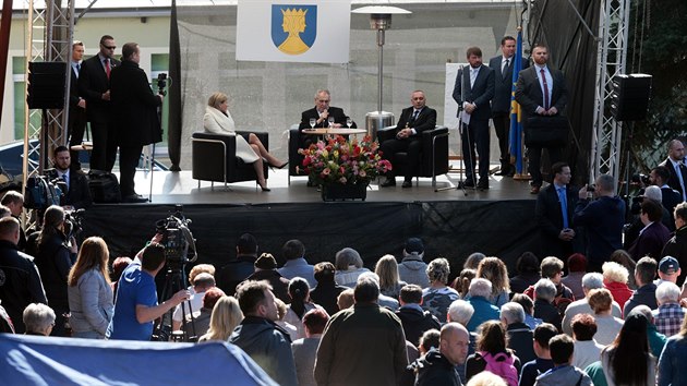 Nvtva prezidenta republiky Miloe Zemana v Milhostov na Chebsku. (21. 3. 2019)