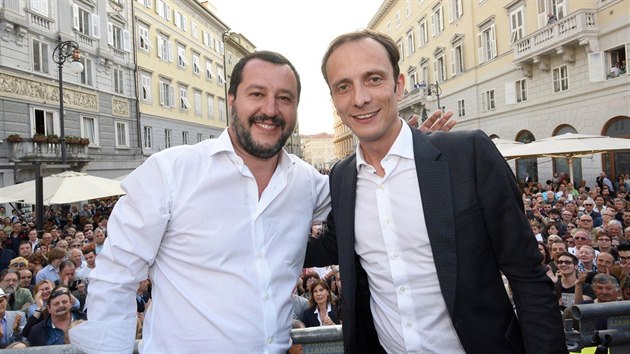 Mstopedseda italsk vldy a ministr vnitra Matteo Salvini a Massimiliano Fedriga.