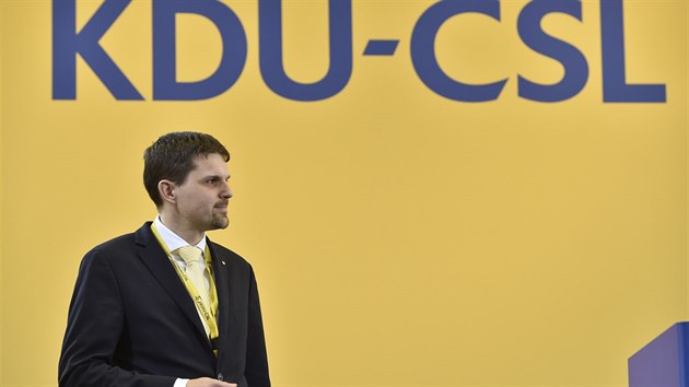 Náměstek primátorky Brna Petr Hladík vystoupil 29. března 2019 v Brně na zahájení dvoudenního volebního sjezdu KDU-ČSL.