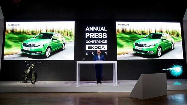 Pedseda pedstavenstva koda Auto Bernhard Maier hovo na tiskov konferenci k hospodskm vsledkm za rok 2018. (20. bezna 2019)