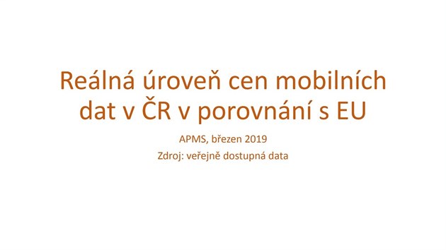 Zprva Asociace provozovatel mobilnch st o reln rovni cen mobilnch dat v R v porovnn s EU