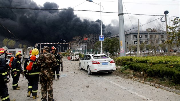 Exploze otsla chemickou tovrnou ve vchodonsk provincii iang-su. (21. bezna 2019)