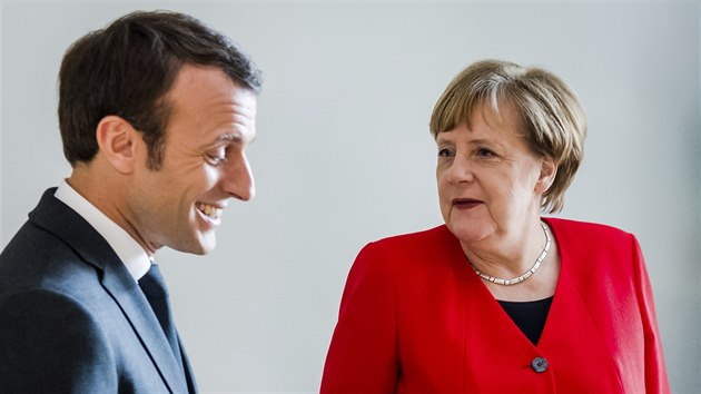 Nmeck kanclka Angela Merkelov a francouzsk prezident Emmanuel Macron na summitu EU v Bruselu (21. bezna 2019)
