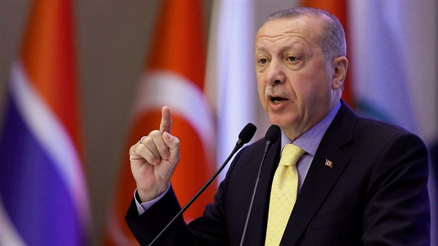 Tureck prezident Recep Tayyip Erdogan na jednn Organizace islmsk konference (OIC) v Istanbulu (22. 3. 2019)