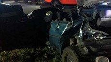 Nehoda dvou osobních aut u Moravské Nové Vsi (23. 3. 2019)