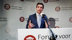 Thierry Baudet, éf strany Fórum pro demokracii, pi projevu po provinních...