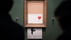 Banksyho skartovaný obraz Dívka s balonkem