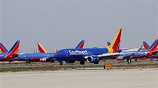 Flotila doasn odstavených letoun Boeing 737 MAX 8 spolenosti Southwest...