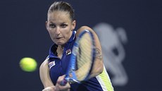 eská tenistka Karolína Plíková v duelu s Julií Putincevovou z Kazachstánu na...