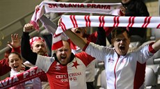 Fanouci Slavie pi zápase Ligy mistry proti Bayernu Mnichov