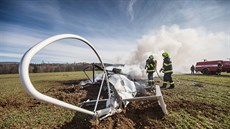 Havárie vrtulníku u Slavoova na Náchodsku (22. 3. 2019)