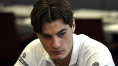 Úto�ník fotbalové reprezentace Patrik Schick hovo�il s noviná�i p�ed zápasy v...
