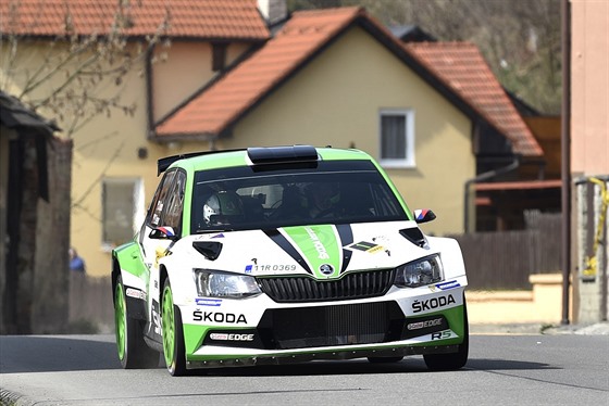 Posádka Jan Kopecký a Pavel Dresler s autem Škoda Fabia R5 během Valašské rallye