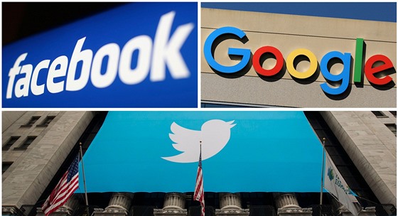 Facebook, Google and Twitter logos are seen in this combination photo from...