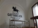 Pamtki nadili odstrann malby loga firmy Gattamelata, kter si pronajm...