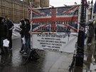 Demonstrace píznivc brexitu. (2. dubna 2019)