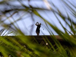 ODPAL. védská golfistka Michaela Finn na sedmnácté jamce bhem turnaje Augusta...