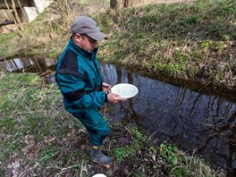 Pracovníci deratizátorské a dezinsek�ní firmy monitorují v Litovelském Pomoraví...